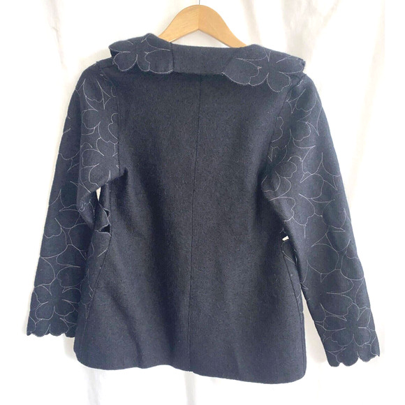 ANNTARAH Baby Alpaca & Wool Cut out Floral embroidered Jacket Size S - Picture 3 of 4